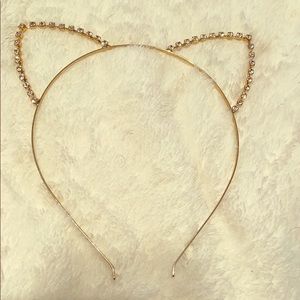Cat ears diamond and gold headband
